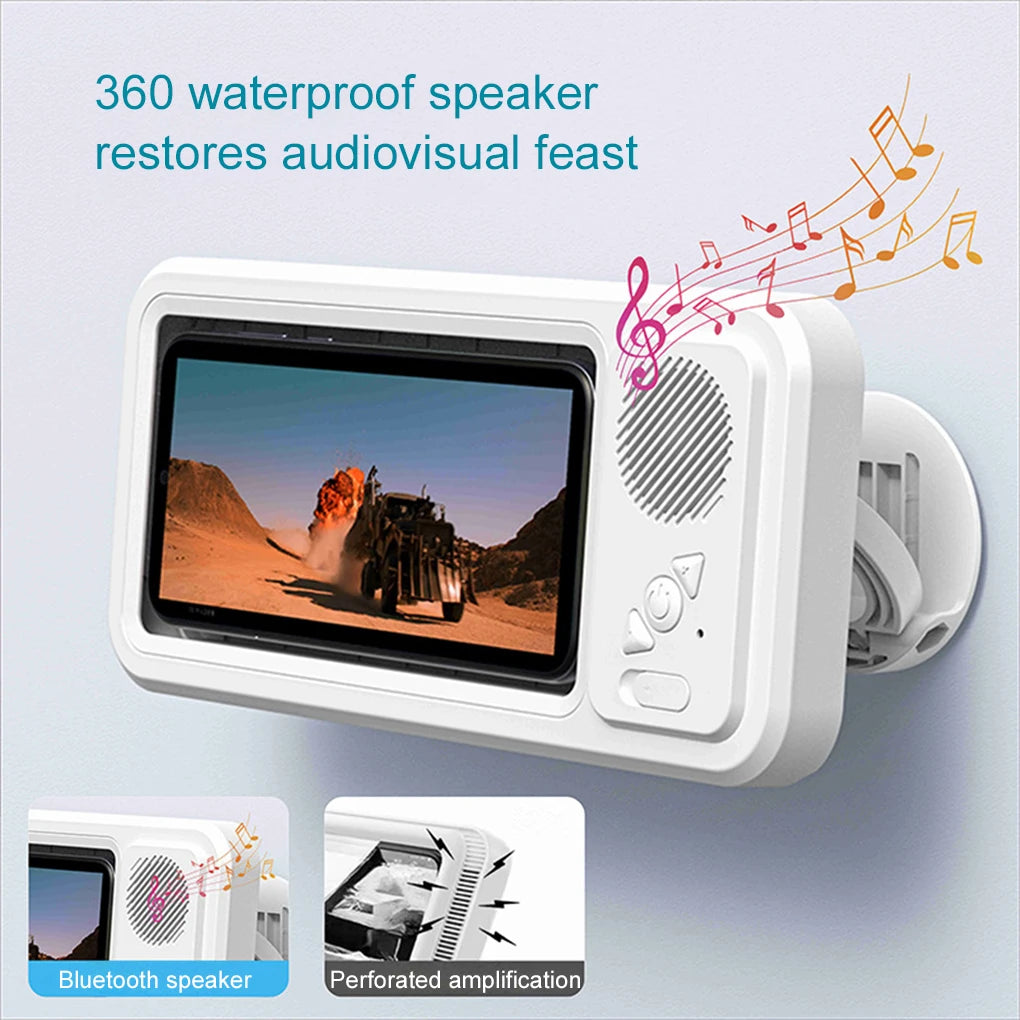 Waterproof Shower Phone Holder With Built-In Speaker